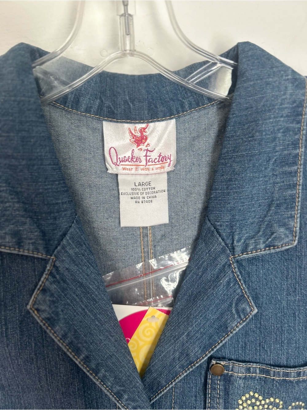 Quacker Factory Denim Sleeveless Button Front Dress with Changeable Pocket NWT - Picture 6 of 13
